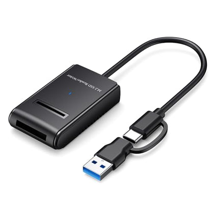 M.2 NVMe SATA SSD Enclosure, USB 3.2 Gen 2 10Gbps M.2 NVMe Reader External SSD Adapter Support M Key B+M Key 2230 2242 2260 2280 22110 SSD