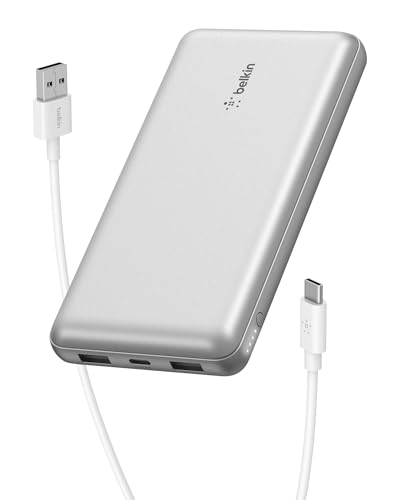 Belkin 20000mAh 15W 3 Port Power Bank, USB A to USB C Cable Included - color: Silver