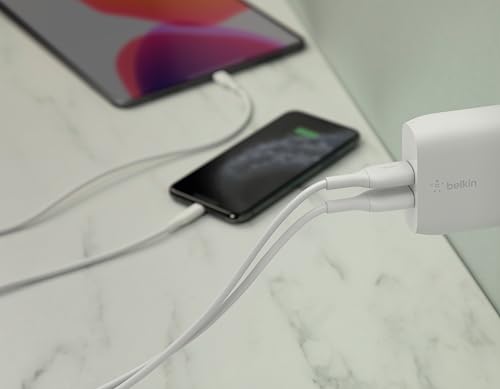 Belkin 24W Dual Port USB Charger Block, Fast Charging for Travel - size: 1.37 x 3.98 x 5.15 inches, style: Standalone