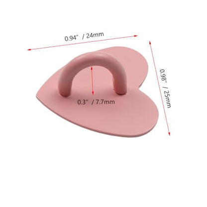 12Pcs Phone Charm Hook Adhesive (Pink, Heart Shaped) - color: Pink