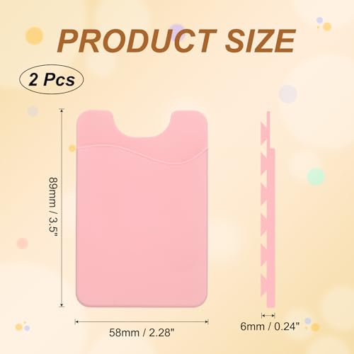 uxcell 2 Pack Suction Phone Card Holder, Silicone Suction Cup Phone Grip Card Holder Mount with Card Slot for Cellphone, Pink - color: Pink
