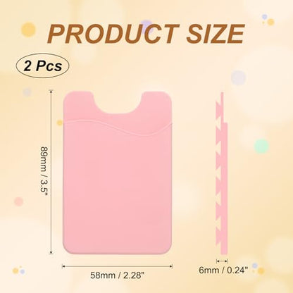 uxcell 2 Pack Suction Phone Card Holder, Silicone Suction Cup Phone Grip Card Holder Mount with Card Slot for Cellphone, Pink - color: Pink