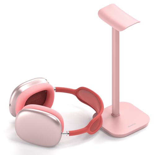 Headphone Stand, Aluminum Desk Headset Earphone Holder (Pink) - color: Pink