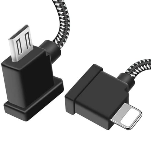 0.5FT USB Micro to iOS DJI Remote Controller Cable for IPhone14 Pro, DJI Mavic Mini(1st Gen), Mini SE, Mavic Pro, Spark, 2Pro Zoom,Mavic Air,Platinum,Phone/Tablet 90 Degree Data OTG Cord Accessorie - size: 0.5FT(6in), style: Micro to IOS