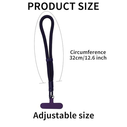 Phone Wrist Strap with Tether Tab, Anti-lossing Phone Lanyard Mobile Equipment Strap Adjustable Wristlet - color: Purple