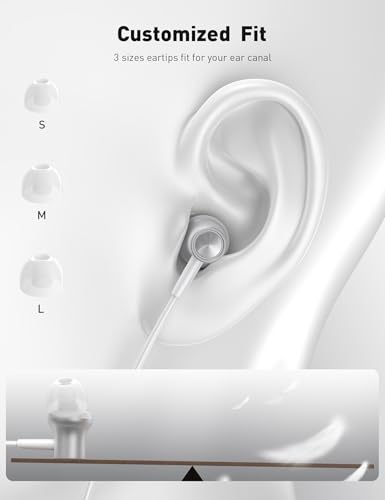 iMangoo for Apple MFi-Certified Wired Earbuds for Lightning Headphones - color: Silver