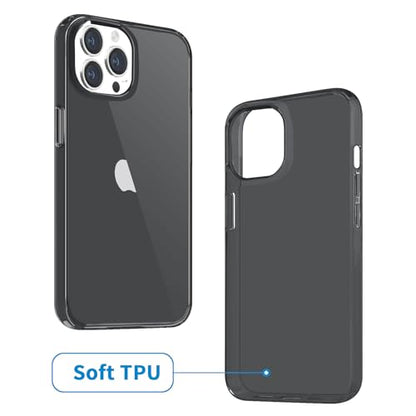 JJGoo Compatible with iPhone 14 Pro Case, Clear Soft Shockproof Protective Slim Thin Bumper Cover Transparent Phone Case, Translucent Black - color: Black