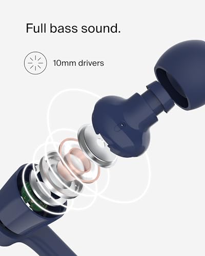 Belkin USB-C Wired Earbuds, Adjustable Volume Limiter, IPX5 - color: Blue, size: One Size, style: USB-C + Volume Control