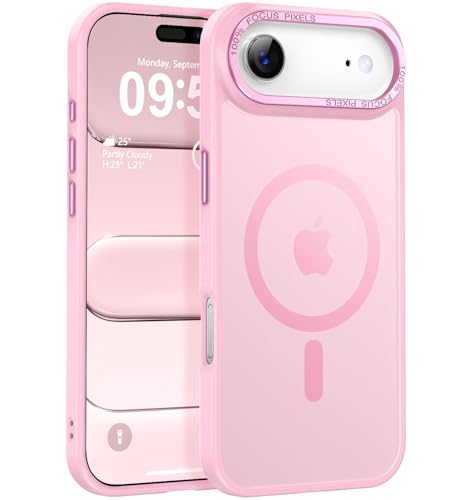 Newfuture Magnetic for iPhone Air Case Matte Shockproof, Chalk Pink | Military Drop Protection, Slim Matte Anti-Fingerprint, Compatible with Magsafe, Camera Guard, Translucent Protective Cover - color: Chalk Pink, size: iPhone Air 6.5 inch