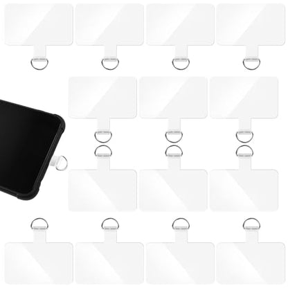 14 Pieces Clear Phone Tether Tab Universal Phone Lanyard Patch Without Adhesive for Most Smartphones Phone Cases - color: Square Shape