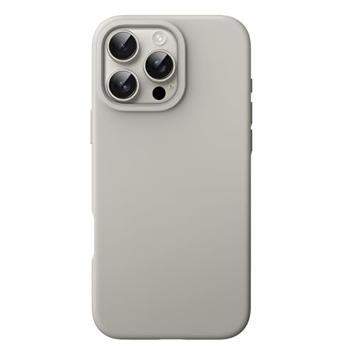JETech Silicone Case for iPhone 16 Pro, Natural Titanium | Silky Soft Touch, Shockproof Protection, Scratch Resistant, Microfiber Lining - color: Natural Titanium, size: iPhone 16 Pro