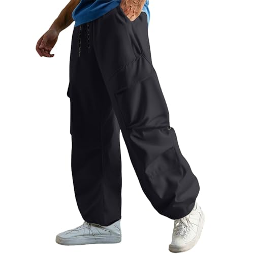 Men Cargo Pants Ripstop Heavy Duty Tactical Water Resistant Deep Pockets Job Site Utility BDU Tactical Pants for Men - color: A Black, size: 3X-Large