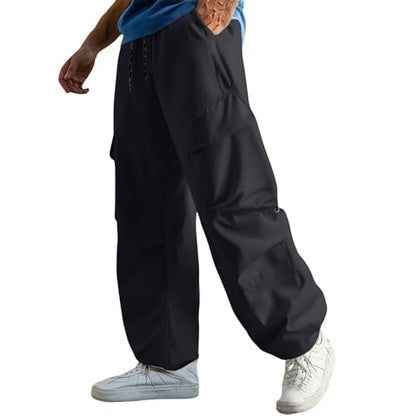 Men Cargo Pants Ripstop Heavy Duty Tactical Water Resistant Deep Pockets Job Site Utility BDU Tactical Pants for Men - color: A Black, size: 3X-Large