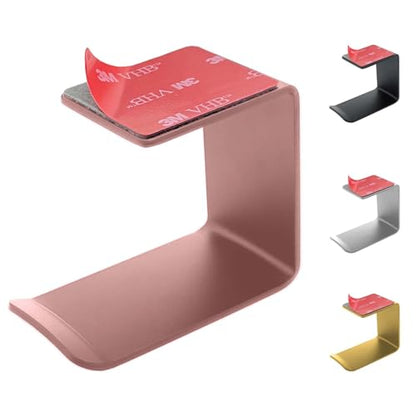 Aluminum Under-Desk Headphone Hanger with Strong Adhesive (1 Pack, Pink) - color: Pink