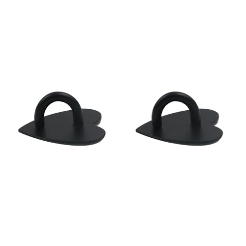Phone Charm Hook Adhesive Phone Finger Grip Hook, Heart Shaped - color: Matte Black