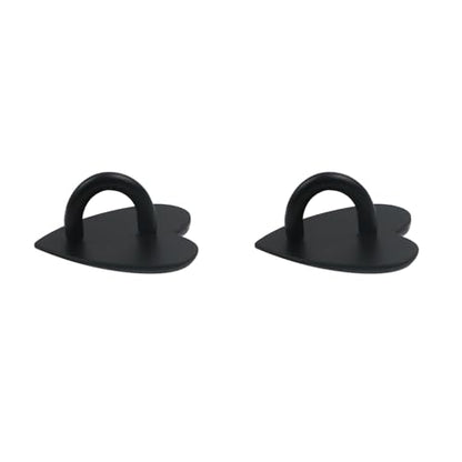 Phone Charm Hook Adhesive Phone Finger Grip Hook, Heart Shaped - color: Matte Black