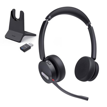 Yealink WH64 Hybrid DECT Dongle & Bluetooth Wireless Headset for Work - style: WH64 Hy-Dual with Stand