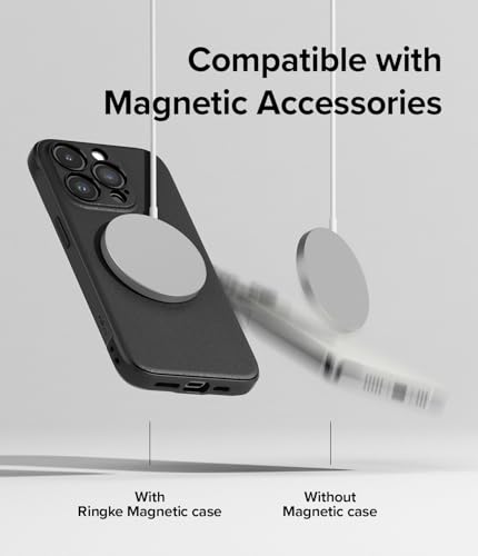 Ringke Onyx for iPhone 15 Pro Max Case, [Compatible with MagSafe] Oil & Dirt Resistant, Individual Lens Covers for Cameras, Non-Slip Enhanced Grip Lightweight Cover - Magnetic Black | Compatible with MagSafe, Anti-Fingerprint, Slim & Lightweight, Full-Cov