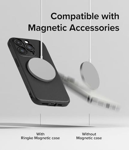 Ringke Onyx for iPhone 15 Pro Max Case, [Compatible with MagSafe] Oil & Dirt Resistant, Individual Lens Covers for Cameras, Non-Slip Enhanced Grip Lightweight Cover - Magnetic Black | Compatible with MagSafe, Anti-Fingerprint, Slim & Lightweight, Full-Cov