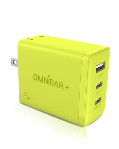 65W USB C Charger Block, 3-Port GaN Fast Wall Charger, Green - color: Lime Green
