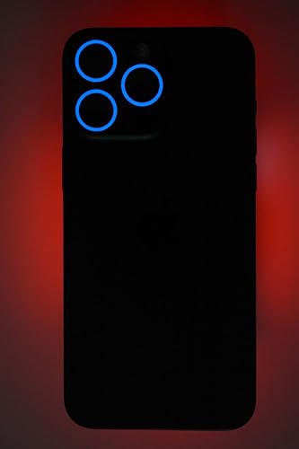 iPhone 15 Pro Max Camera Lens Protector, [Glow-in-the-Dark] Aluminum, 9H Tempered Glass Camera Cover Lens Protector, Individual Rings Set for iPhone 15 Pro/15 Pro Max 6.7 inch (Blue) - color: Blue