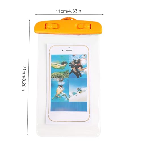 Waterproof Pouch for Phone Touchscreen Transparent Phone Bag | Water Play Cellphone Bag for Beach Cruise Vacation Running Camping Swimming Cycling Kayak Diving Travel - color: Orange
