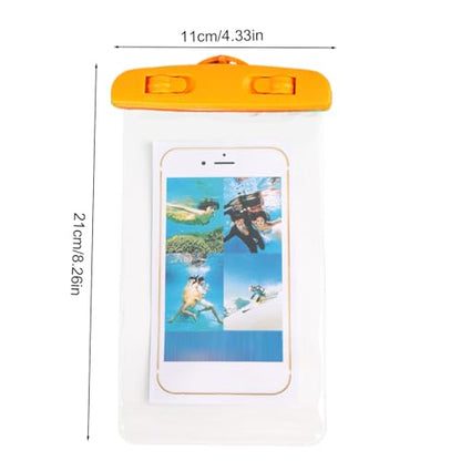 Waterproof Pouch for Phone Touchscreen Transparent Phone Bag | Water Play Cellphone Bag for Beach Cruise Vacation Running Camping Swimming Cycling Kayak Diving Travel - color: Orange
