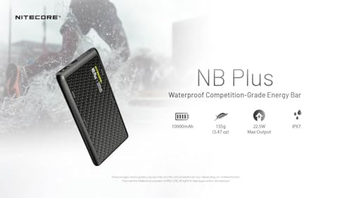 Nitecore NB Plus 10,000mAh Power Bank, Ultra Lightweight and Slim USB-C and USB-A Ports for Phones, iPads and More Travel Ready Fast Charging 5V/3A QC PD