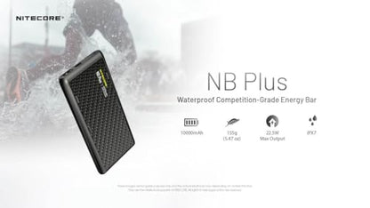 Nitecore NB Plus 10,000mAh Power Bank, Ultra Lightweight and Slim USB-C and USB-A Ports for Phones, iPads and More Travel Ready Fast Charging 5V/3A QC PD