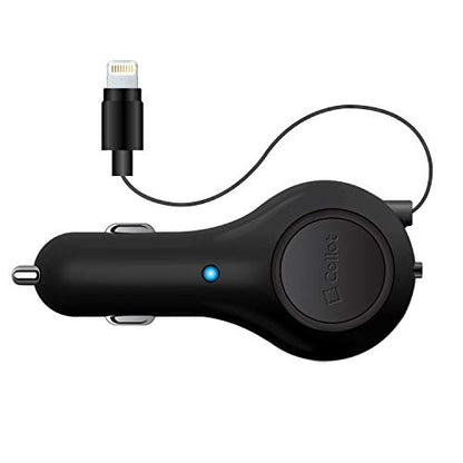Cellet Retractable iPhone Car Charger with Lighting Cable (Apple MFI Certified) 10-Watt Compatible with iPhone 14 Pro Max Plus mini SE 13 12 11 Xr Xs X 8 7 6 5 iPad, iPad Pro, iPad Air, iPad mini - color: 10 Watt Lighting