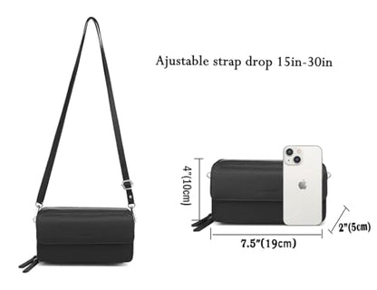 RFID Crossbody Wallet Wristlet Purse with Phone Pocket For Women Vegan Leather - color: Zb-saffiano-black
