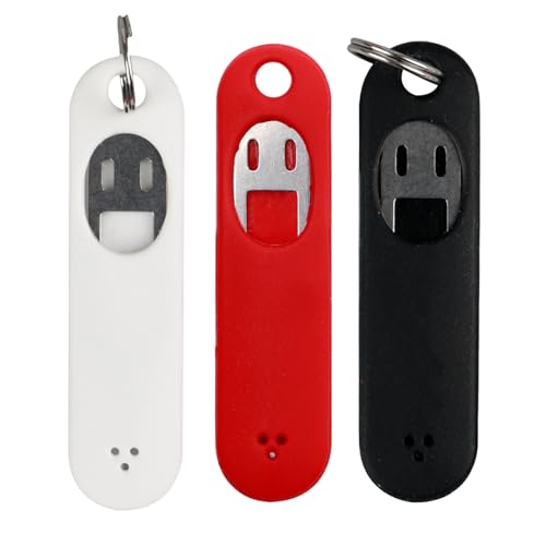 Card Tray Pin Removal Tools Needle Opener-SIM Tray Ejector Case- Protector with Detachable Keychain, White