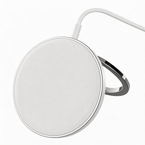MagSafe Compatible 15W Magnetic Wireless Charger with Foldable Stand - color: White