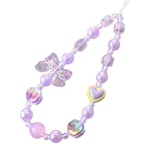 Beaded Phone Charm Lanyard Strap Girly Style Fixed Beads Pearl Lanyards - color: PH-dchd-3