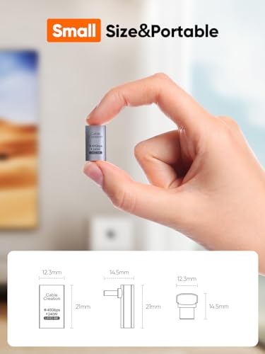 CableCreation 90 Degree USB C Adapter 2 Pack, USB C Adapter 40Gbps 240W - size: 2PCS, style: Up Angle