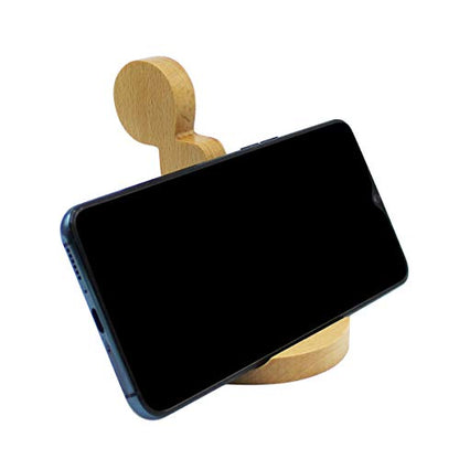 Cute Boy Cell Phone Holder Stand Wooden Smartphone Desk Holder for Mobile Phones Animal Phone Stand Desk Ornament - color: tai chi