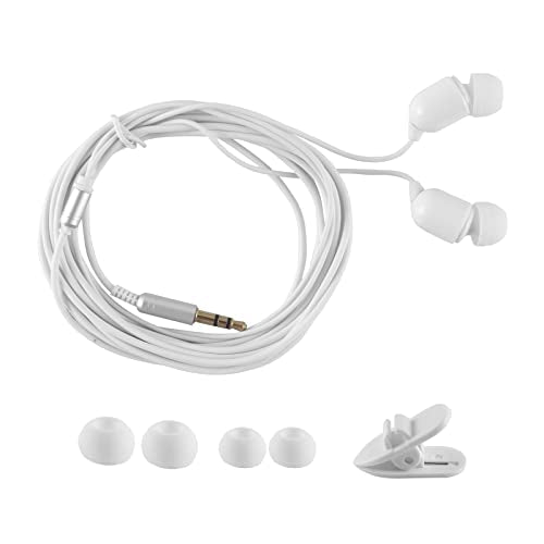 YOCUNKER 3.5mm Wired Earphone, in-Ear Earbuds, High Sound Quality, 3 Meter Length Cord, Lightweight, Smartphone/Tablet/Laptop/TV Earphones, Watch TV from a Distance, No Microphone(White) - color: White
