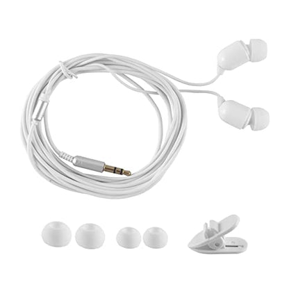 YOCUNKER 3.5mm Wired Earphone, in-Ear Earbuds, High Sound Quality, 3 Meter Length Cord, Lightweight, Smartphone/Tablet/Laptop/TV Earphones, Watch TV from a Distance, No Microphone(White) - color: White