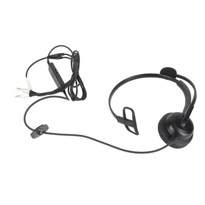 SUNGOOYUE Single Ear Headset, Comfortable Lightweight Noise Canceling Wired Headset with Mic for Call Center (Dual 3.5mm Interface) - size: Dual 3.5mm Interface