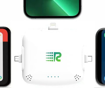 Rush Charge Universe Mini Power Bank Portable Charger Lightning USB-C White - color: White