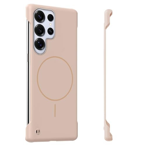 Frameless Case for Samsung Galaxy S22 Ultra Case 5G, Magnetic [Borderless Original Touch], with Mag-Safe, Ultra Lightweight Thin Slim Case, Anti-Fingerprint PC Hard Shell, Comfortable feel (Gold) - color: Gold, size: S22 Ultra