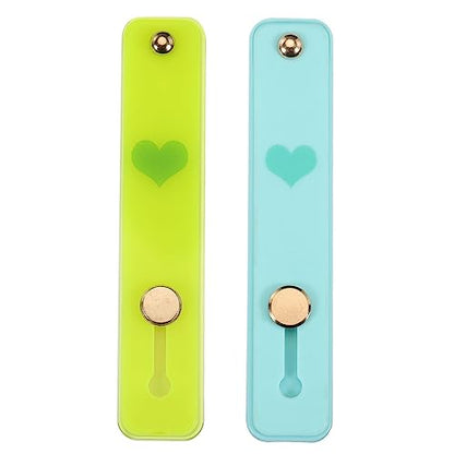 MECCANIXITY 2 Pcs Phone Loop Finger Holder Silicone Phone Strap Grip Holder Cell Phone Grip Stand for Most Smartphones Sky Blue,Fluorescent Yellow - color: Sky Blue,Fluorescent Yellow