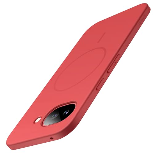 JETech Magnetic Slim Case for Google Pixel 10a, Berry | Compatible with MagSafe, Anti-Slip Grip, Full Camera Lens Protection, Ultra-Thin Lightweight, Matte Finish Phone Cover - color: Berry