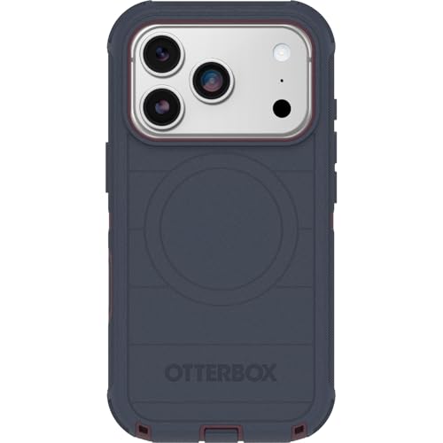 OtterBox iPhone 17 Pro (Only) - Defender Series Case - Indigo Tulip (Blue & Purple) - Snaps on MagSafe - Tough - Rugged & Durable - color: Indigo Tulip (Blue & Purple), style: iPhone 17 Pro
