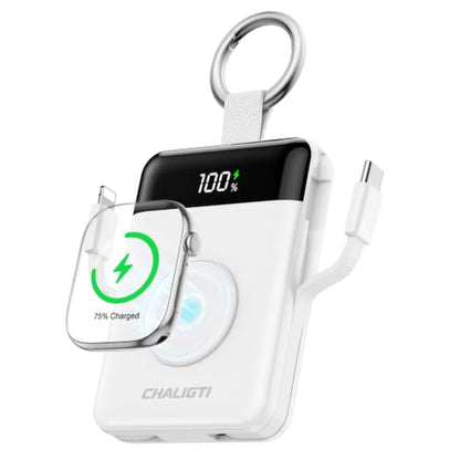 10000mAh Portable Charger,22.5W Power Bank& iWatch Charger,White - color: White, size: 10000mAh