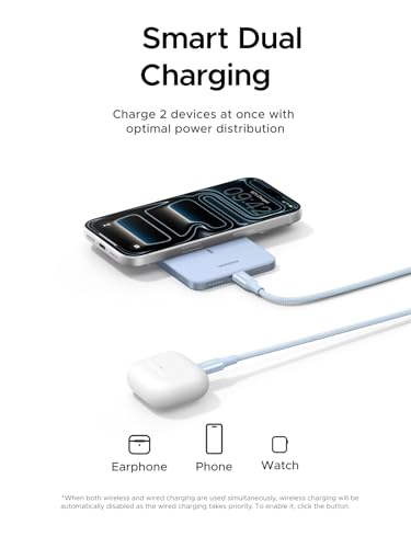 UGREEN Magflow Air Slim Magsafe Power Bank Qi2 15W Portable Charger 5000mAh - color: Blue