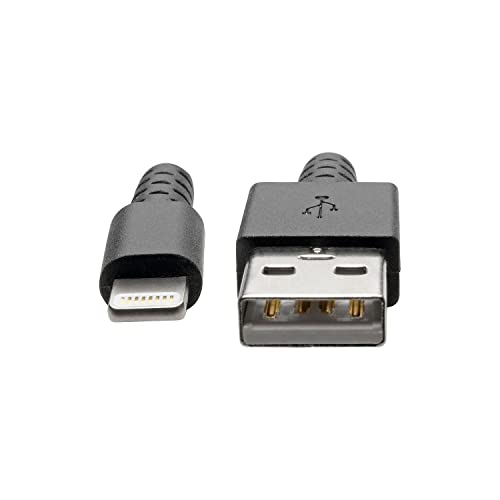 TRIPP LITE Heavy Duty USB to Lightning Charging & Data Cable, Heavy Duty with Braided Jacket, MFi Certified for Apple iPhone, iPad & iPod - 3 Feet / 1 Meter, 2-Year Warranty (M100-003-HD) - color: Black/White, size: 3 ft. (Heavy Duty)