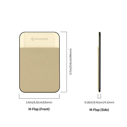 Sinjimoru Privacy Cover Magnetic Card Holder, Magnetic Phone Wallet Stick on as Credit Card Holder for MagSafe Compatible with iPhone 16 15 14 13 12 Series. M-Flap - color: Beige