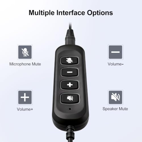 X1 Single Ear Office Headset with USB-C/A & 3.5mm - Noise Cancelling Mic, Inline Volume & Mute Control - Wired Call Center Headset for PC Laptop Phone Zoom Teams