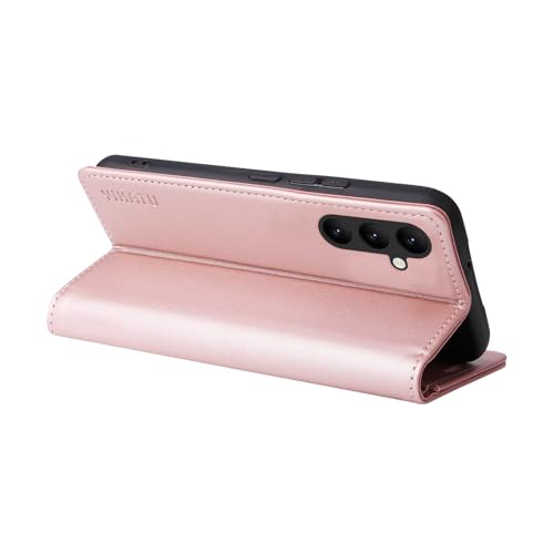 Compatible with Samsung Galaxy A25 Wallet Case PU Leather Flip Folio Case with Card Holder Magnetic Closure Shockproof Protective Phone Cover Rose Gold - color: Rose Gold, size: Samsung A25